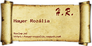 Hayer Rozália névjegykártya